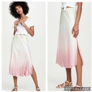 YFB Young Fabulous & Broke Felicity Ombré Satin Midi Skirt Sz S